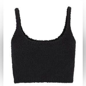 Skims Cozy Knit Crop Camisole Boucle Onyx Black 4X/5X NWT